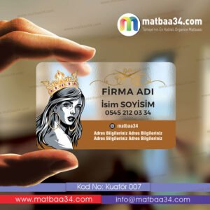 Bayan Kuaför Şeffaf Kartvizit 07