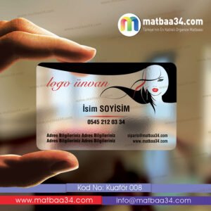 Bayan Kuaför Şeffaf Kartvizit 08