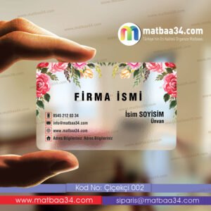 Çiçekçi Şeffaf Kartvizit 02