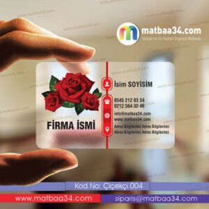 Çiçekçi Şeffaf Kartvizit 04