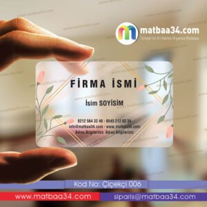 Çiçekçi Şeffaf Kartvizit 06