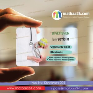 Diyetisyen Şeffaf Kartvizit 04