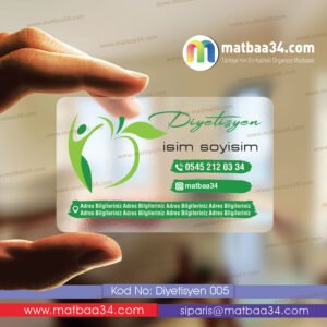 Diyetisyen Şeffaf Kartvizit 05