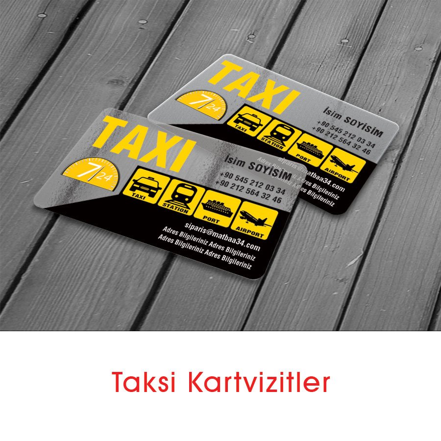 Taksi Şeffaf Kartvizit | matbaa34.com